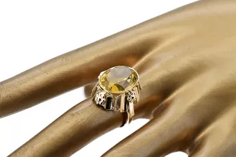 14k žluté zlato Žlutý peridot  Vintage style vrc043y